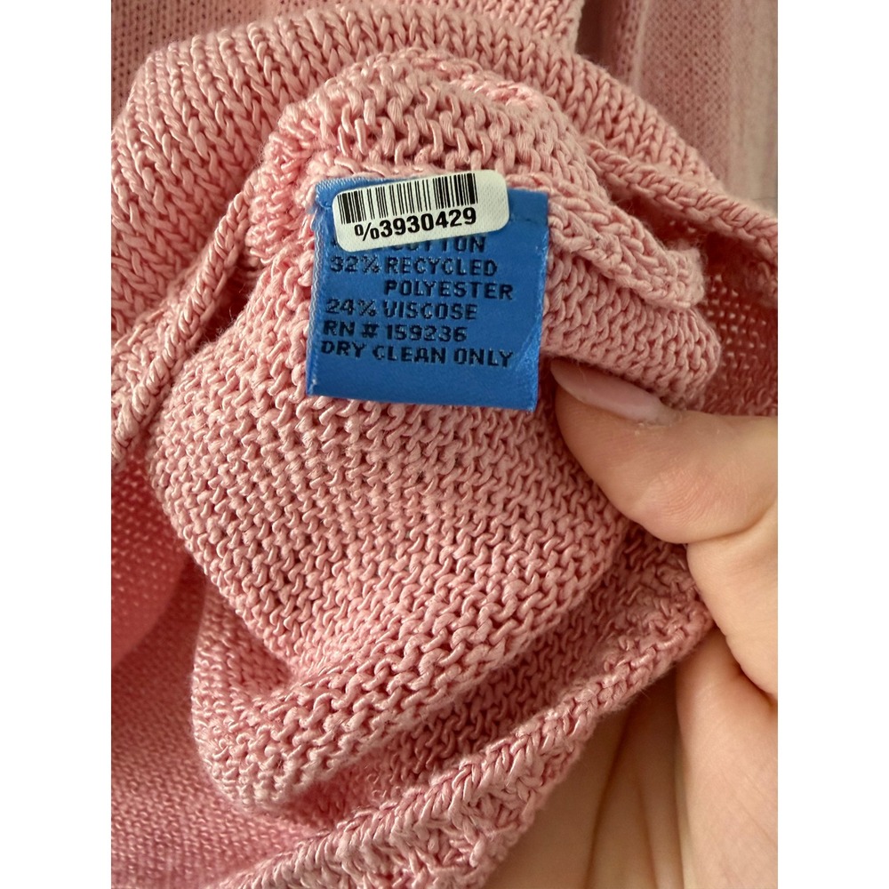 J. Mclaughlin Womens Pink Knit V Neck Sweater Coastal Cottage - Picture 2 of 3